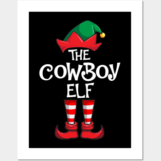 Cowboy Elf Matching Family Christmas Country Posters and Art